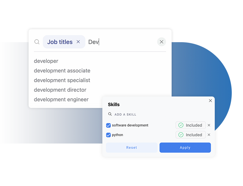 Claro Discovery tool in use displaying job titles from the Talent Supply Insights section