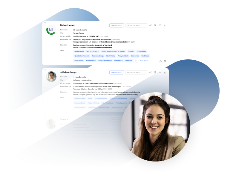 Claro Discovery tool in use displaying 3 potential candidates Claro Discovery tool in use displaying 3 potential candidates