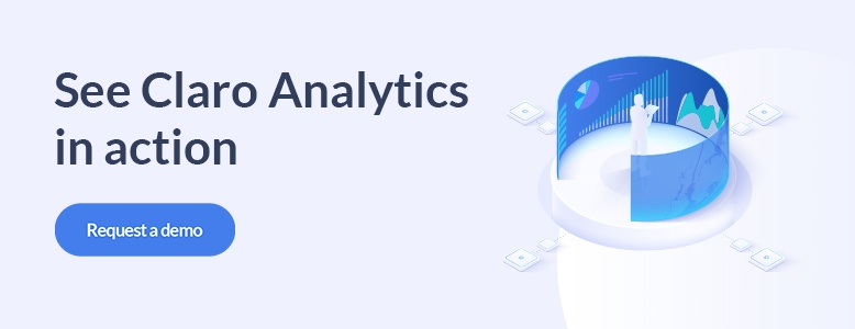 Claro Analytics Graphic With Request A Demo CTA Button