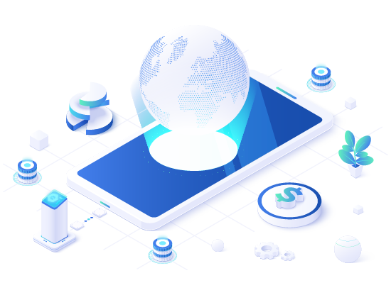 Global economic network in isometric vector illustration. World economy or global financial map concept.